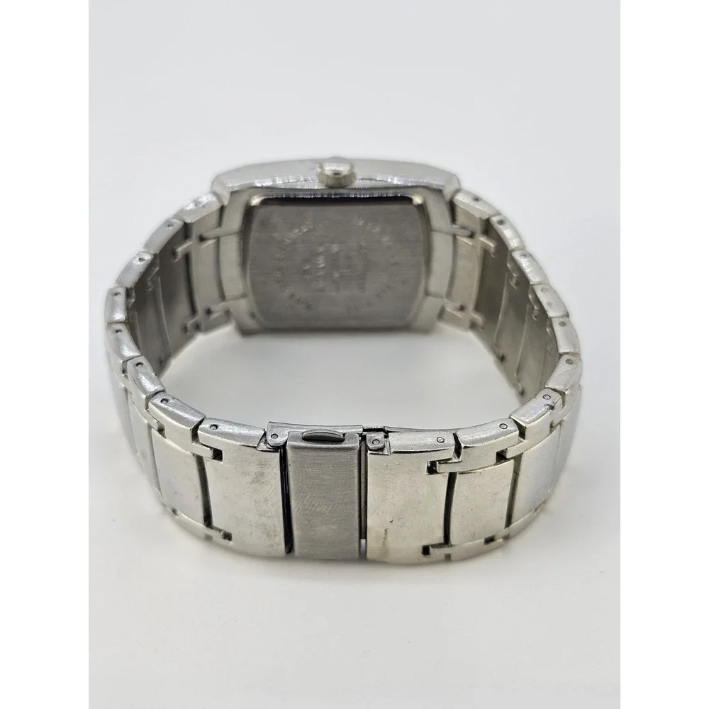 Folio Men's Diamond Watch 35MM Black Dial‎ Gray Bracelet Band 7